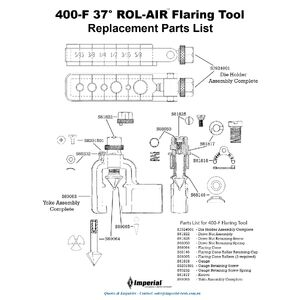 400-F Flaring Tool Replacement Parts