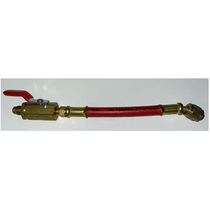 800-MBR  Connection Hose 1 x 6" [150mm] Red with Low Loss Ball Valve 1/4" Fittings