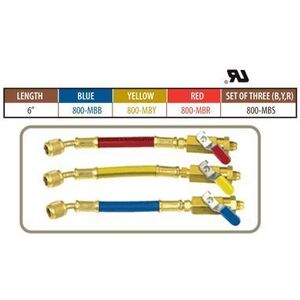 Polar Shield Refrigerant Hoses with Ball Valves 1/4" SAE Fittings