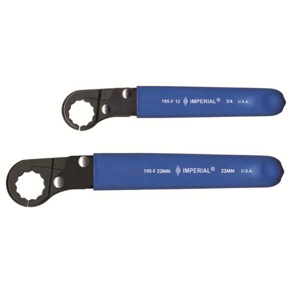 195-F19mm KWIK-TITE 19mm Ratcheting Wrench with two tone grips.